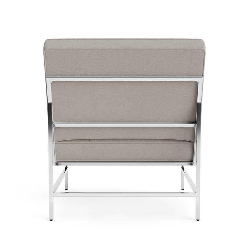 Major Chair, Performance Boucle - Dove Gray, Polished Stainless Steel