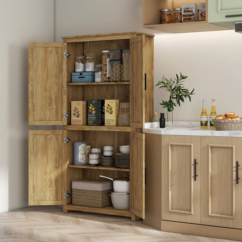 Armoire de rangement en rotin 64 po avec tablette réglable