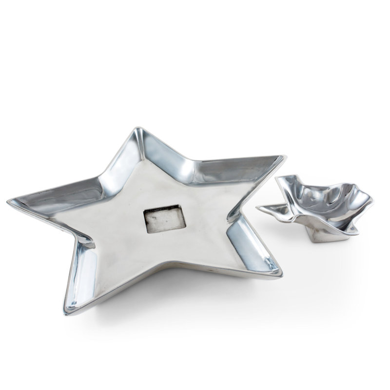 Texas Star Shaped Aluminum Chip and Dip Platter