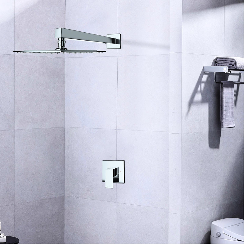 Wall Mounted Shower Faucet With Fixed Valve - Fine Brass Construction Settled Solid Creation