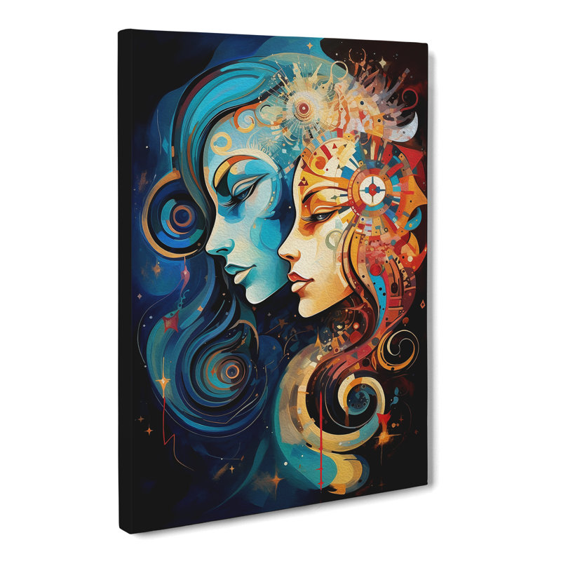 Gemini Zodiac Abstract - Wrapped Canvas, 76cm H x 50cm W x 3cm D