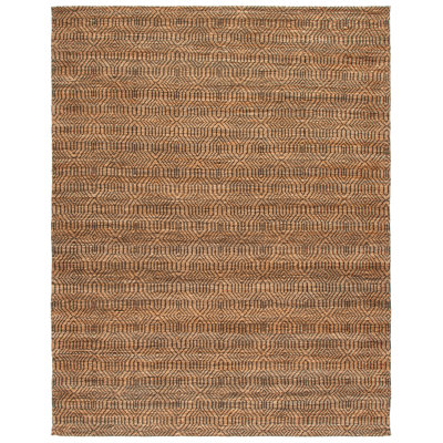 Taliyah Natural Fiber Handloomed Jute Cotton Geometric Rug in Natural/Black/Brown