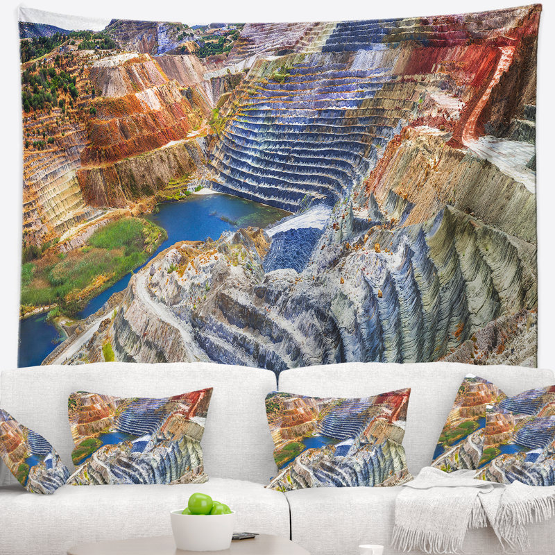Tapisserie de paysages et mines de canyon, H 50 po x l 60 po