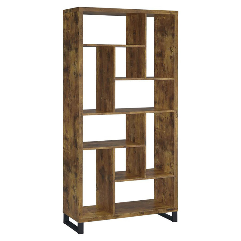 Antique Nutmeg 6-Tier Rectangular Bookcase