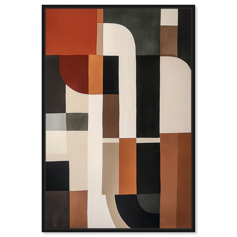 Jahns 'Abstraction II, toile par Art Remedy, H 55 po x l 37 po, Noir, Cadre flottant