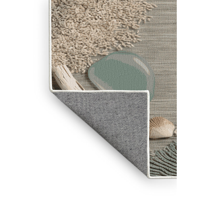 Washable Coastal Surface Collection Coastal Area Rug, Rectangle 5' x 7'