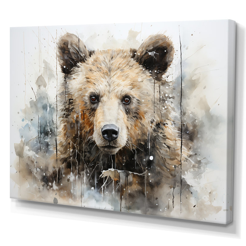 Bear Portrait Necessities On Canvas Print, Wrapped Canvas, 16" H x 32" W x 1" D