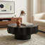 Table basse ronde noire festonnée-730884282