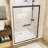 Aluminum Frame Double Sliding Shower Door, Tempered Glass Shower Door With Explosion-Proof Film And Stainless Steel Handles-117950826