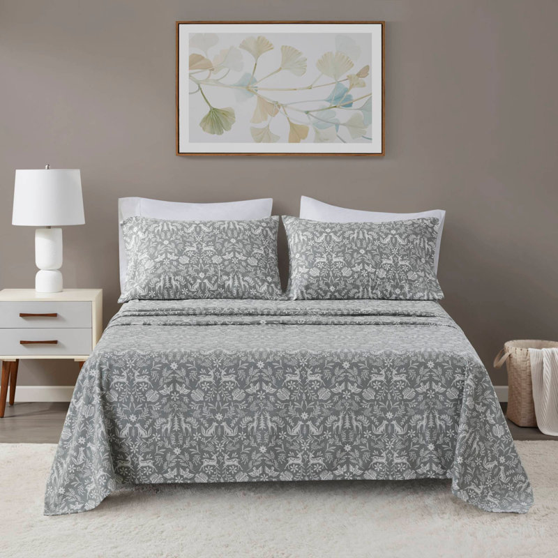 Ensemble de draps 4 pièces Sauge, Ensemble de draps pour lit double