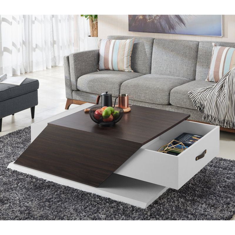 Encore Solid Coffee Table with Storage, White