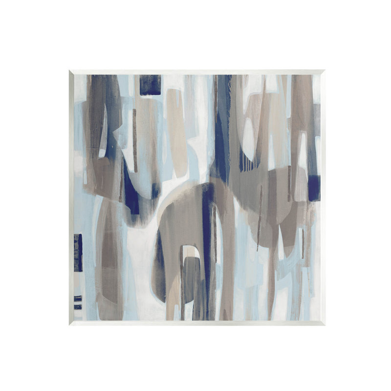 «Neutral Beige Falling Strokes», art mural par Liz Jardine, H 12 po x l 12 po x P 0,5 po, Bois