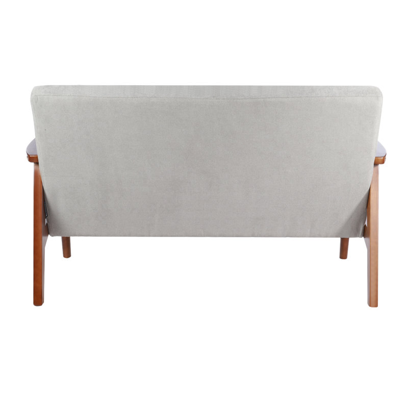 Solid Wooden Frame Loveseat Upholstered Sofa 
