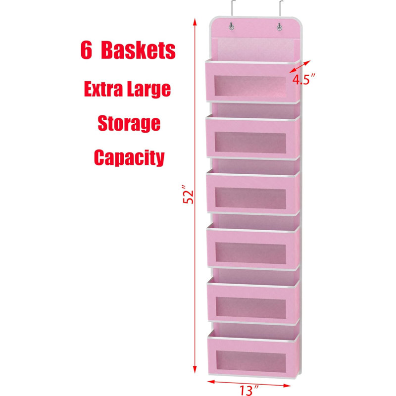 Organisateur de rangement à 6 compartiments pour fenêtre, Rose