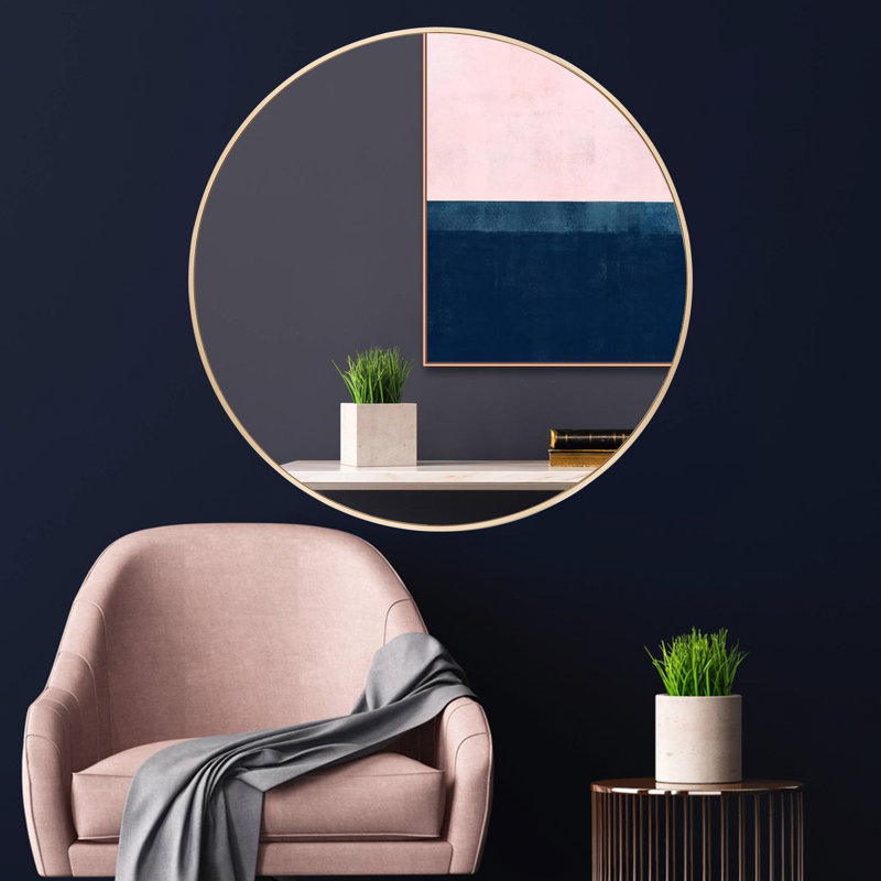 Metal Flat Wall Mirror, Gold