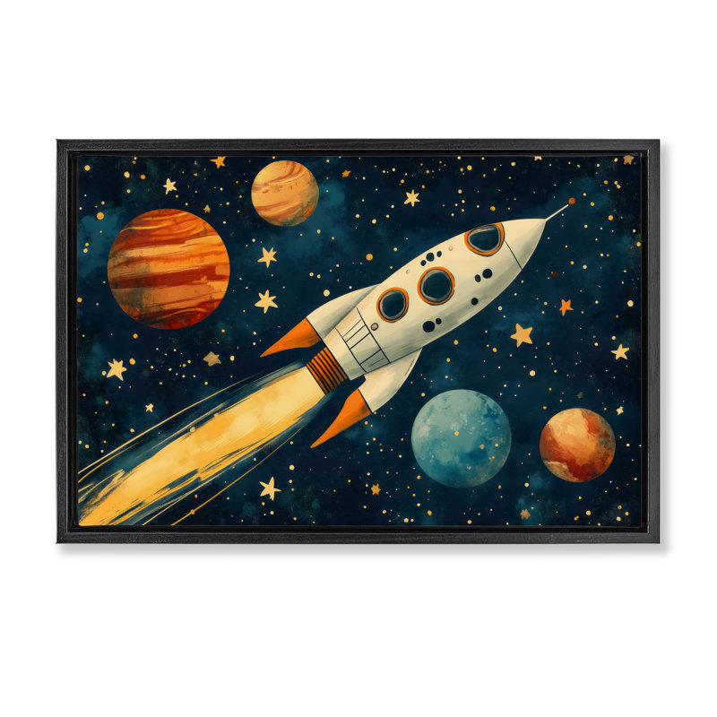 Soaring Through Space Floating Frame, design by Creative Studio, Jet Black Floater Frame, 17" H x 25" W