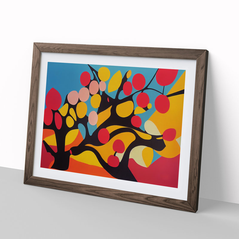 Beauteous Trees - Single Picture Frame Print, 25cm H x 34cm W x 2cm D, Walnut