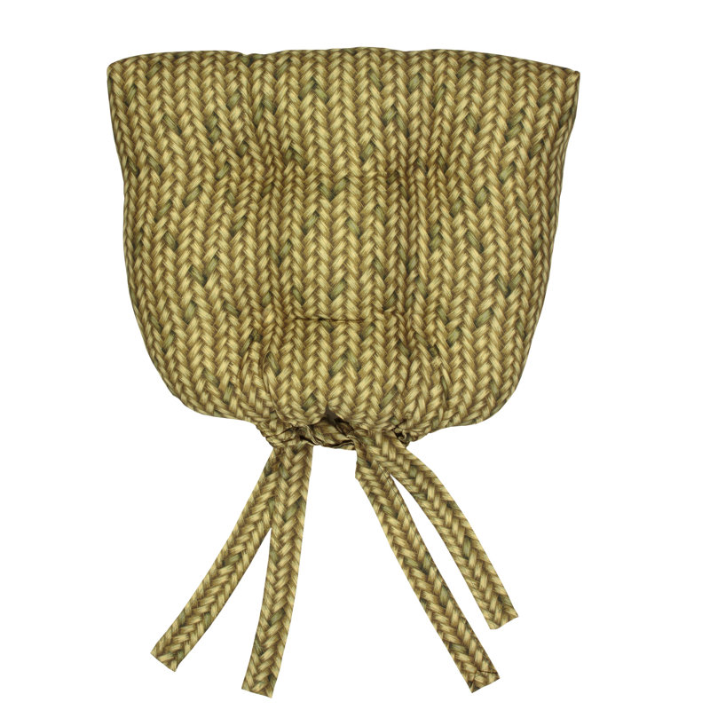 Coussin de siège de salle à manger panier en paille (ensemble de 4)