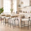 Tabouret de bar enveloppant en noyer avec siège rembourré-418163235