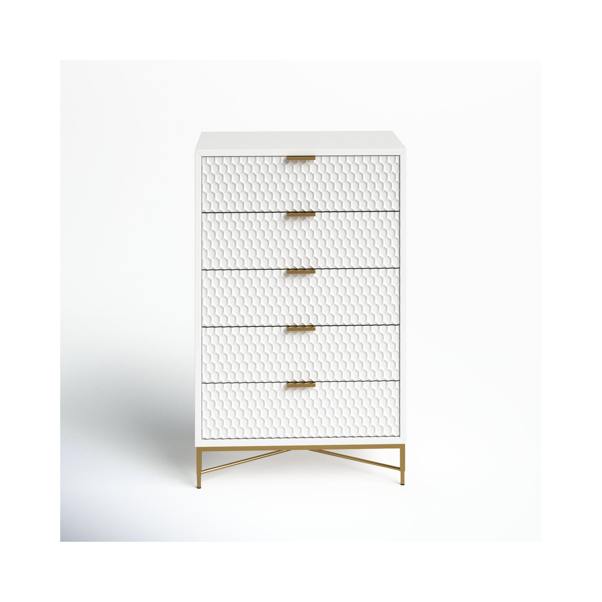 Capra 30" W 5-Drawer Wood Standard Dresser, White