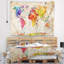 Tapisserie aquarelle "carte du monde rétro-28501345