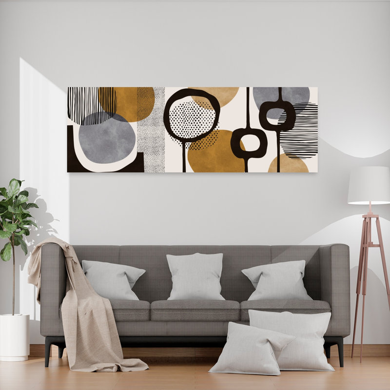 Art mural expressif contemporain abstrait expressif, H 20 po x l 60 po