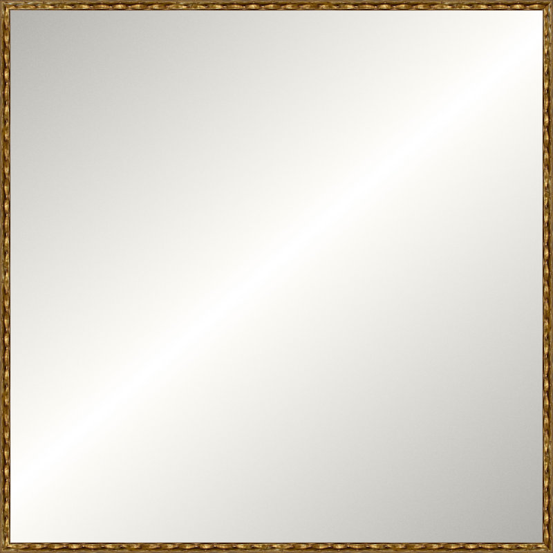 Antique Gold Wave Signature Mirror, Medium Square