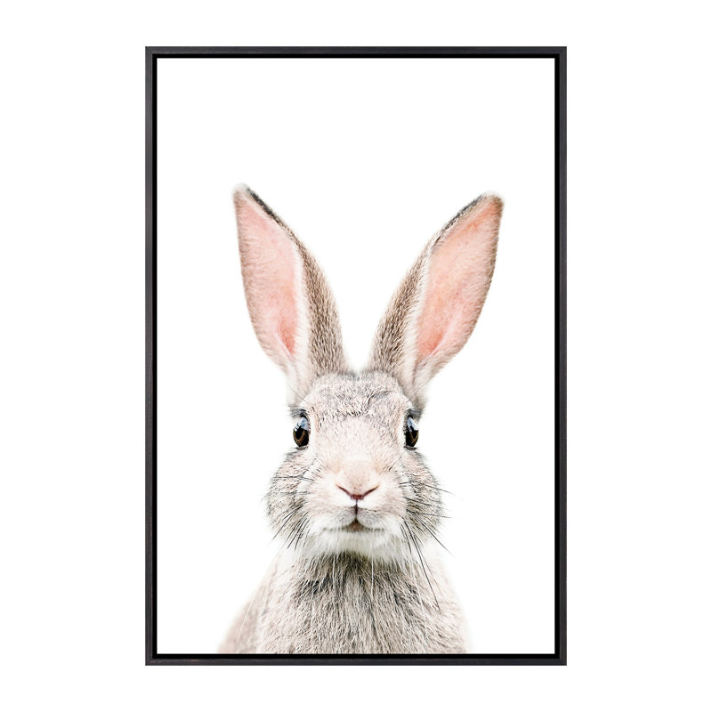 «Bunny» par Sissi & Seb - reproduction de photo, H 26 po x l 18 po x 1,5 po, Toile avec cadre noir patiné, Pas de tapis
