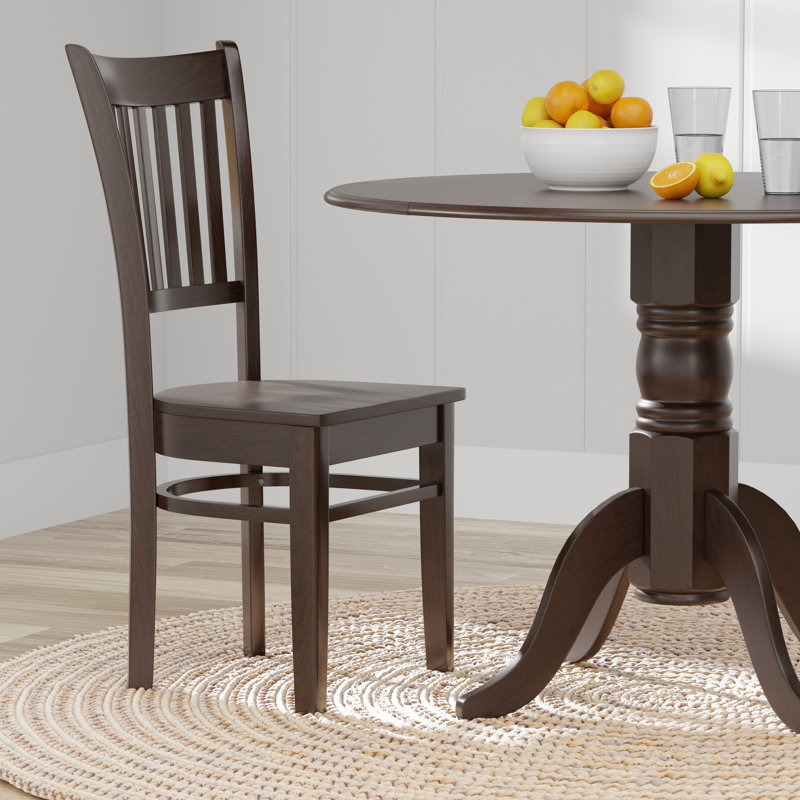 Elcin Solid Wood Top Pedestal Dining Set, Dark Walnut, Dark Walnut, 3 Piece Dining Set