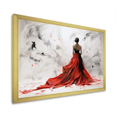 Fashion Red Dress Elegance Unveiled I - Fashion Canvas Print