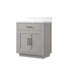 Meuble-lavabo simple en chêne blanc 30 po X P 22 po D, avec plateau en marbre de Carrare