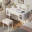 Ensemble de coiffeuse et coiffeuse Elegant Vanity, coiffeuse moderne avec organisateur, bureau d'écriture, port de charge-653930242