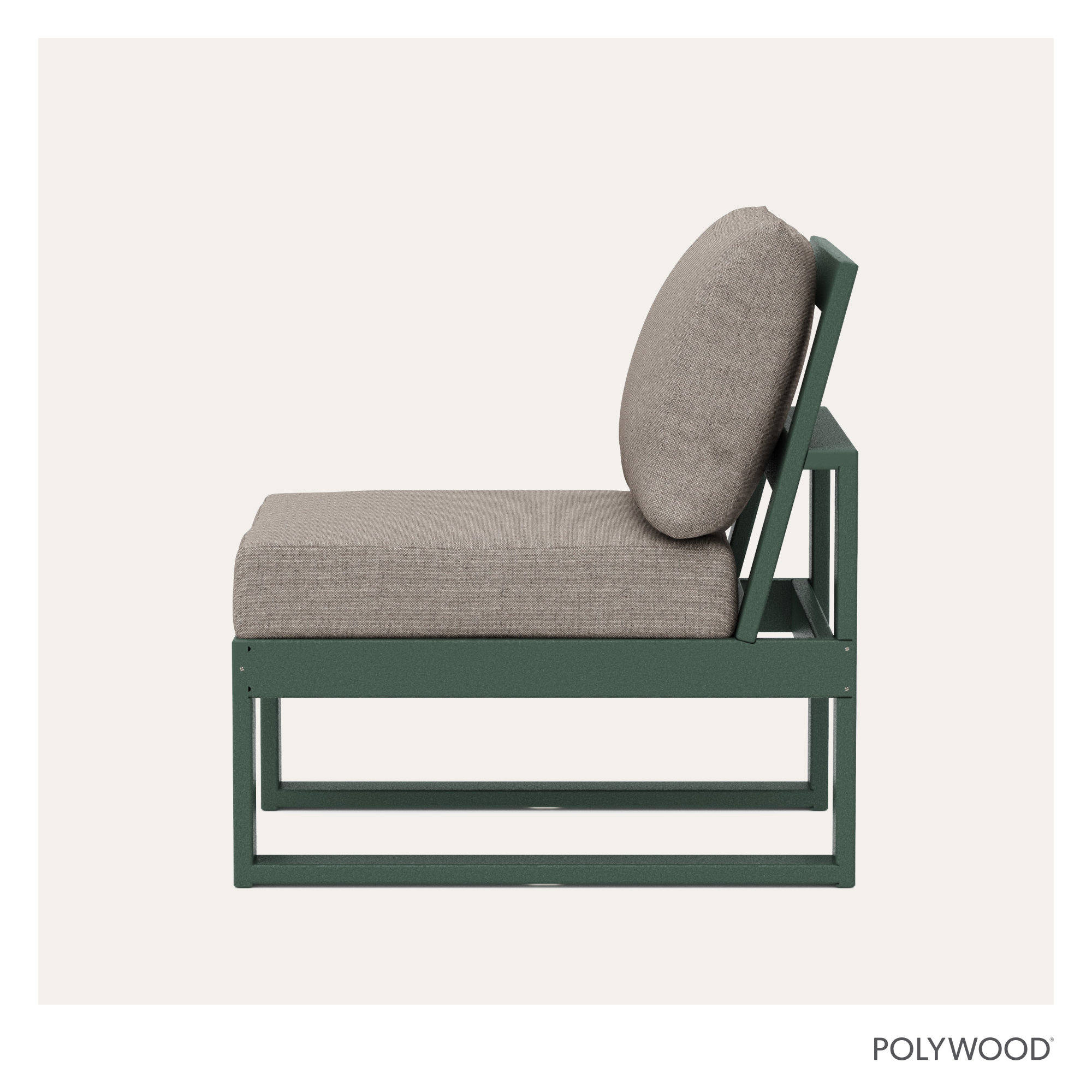 Edge Modular Armless Chair, Green, Weathered Tweed Revolution® Tweed