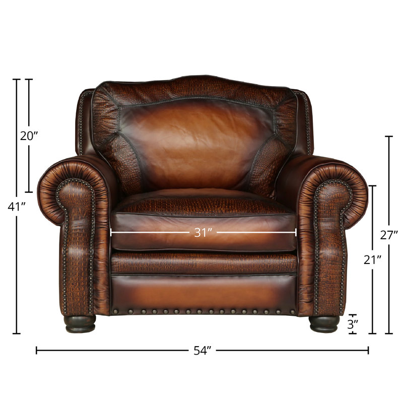 Balmoral Leather Chair And A Half, No, Espresso, Heritage (Maestro Artisano)
