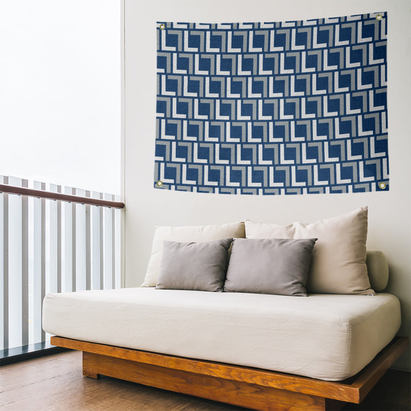 Tapisserie de luxe Indianapolis Football, Bleu bolide / blanc / gris, H 59 po x l 80 po, polyester
