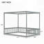 Lit en bois d'hévéa avec clôture Canopy-1596658563