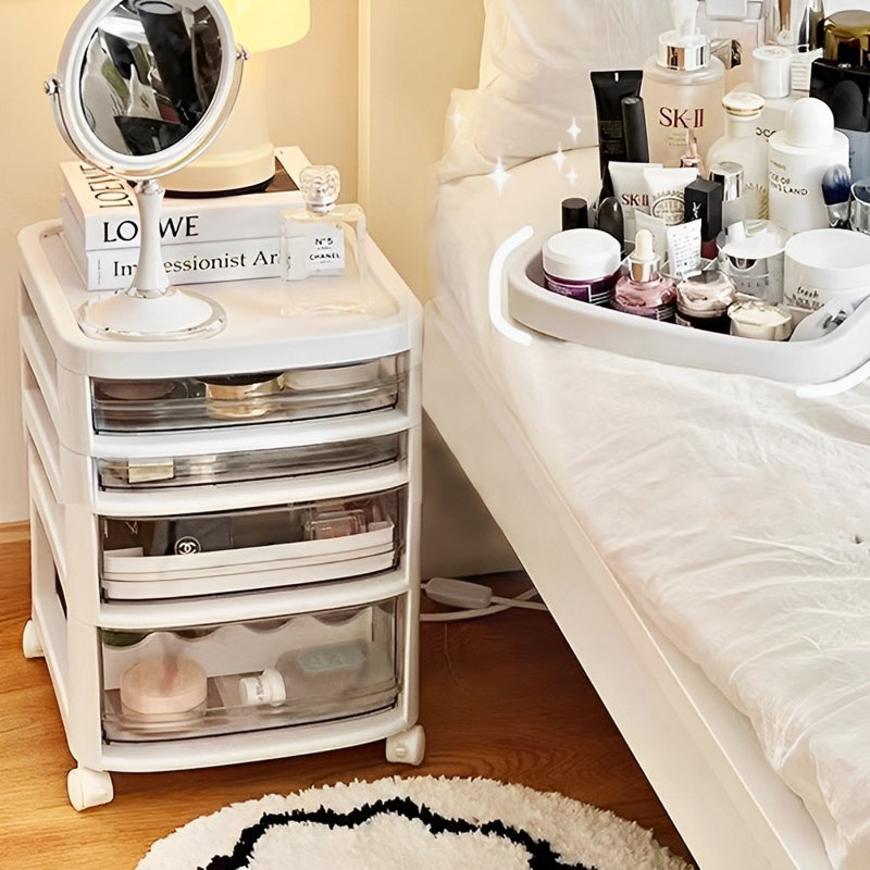 Daisuke Plastic Makeup Organizer, White