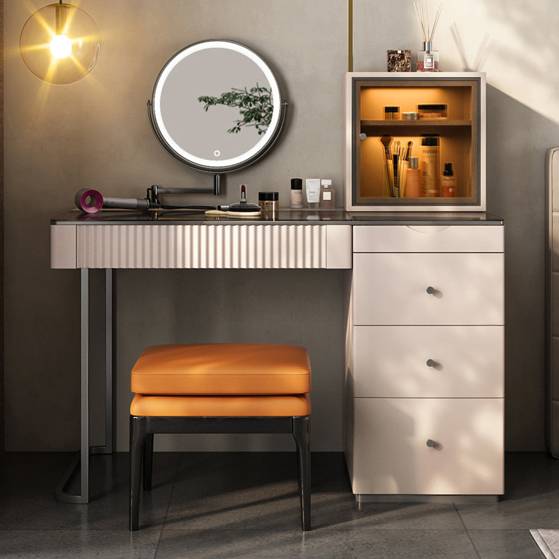 Dressing Table with Mirror, Pink