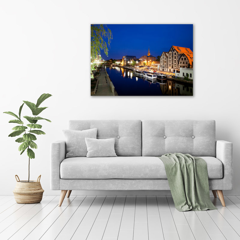 Bydgoszcz By Night - Wrapped Canvas Print