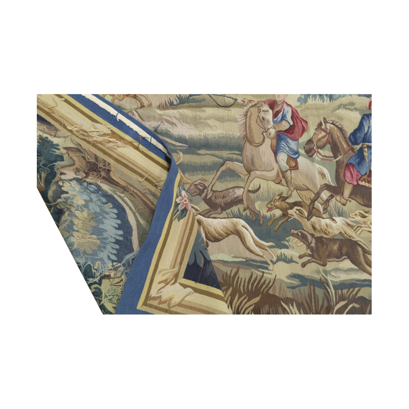 Hand-Knotted High-Quality Beige and Blue Area Rug