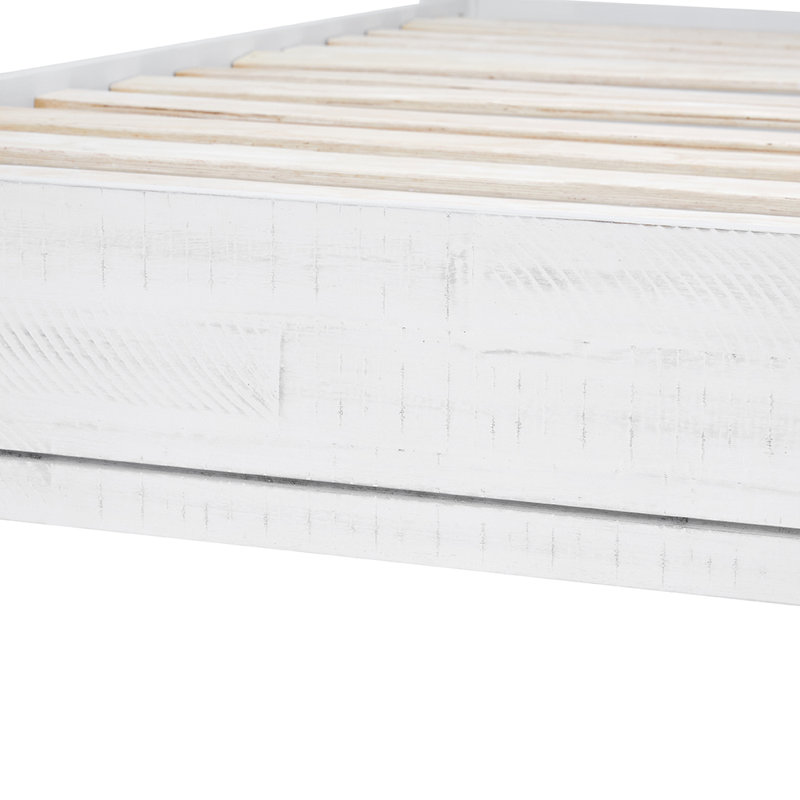 Vivian DELUXE Platform Bed Frame with Headboard – Acacia Wood, Queen, Rustic Chestnut