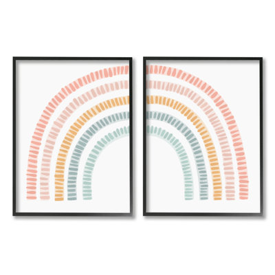 Motif arc-en-ciel à motif d'arc-en-ciel, ensemble de 2 giclées noires encadrées par Lil 'Rue