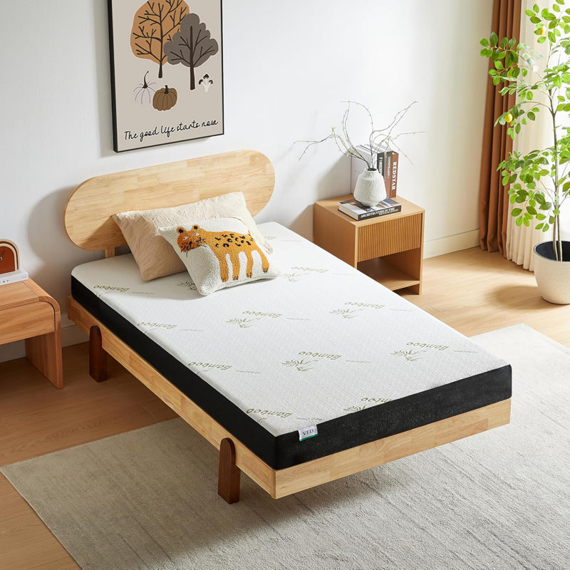 Housse de protection pour matelas en mousse viscoélastique gélifiée mi-ferme Alwyn Home, Grand lit, 6"
