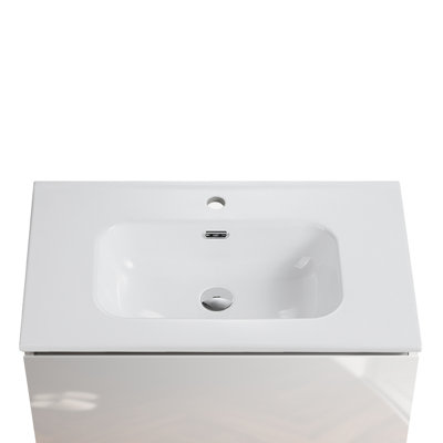 Bb09-30-311 Glossy White Ceramic Sink, High - Grade Construction, Integrated Style, Quick Cleaning Method, Rounded Edge For , 18.58 In Width, 30.61 Depth, 6.76 Height, 30.38 Lb Weight Basin, Surface,