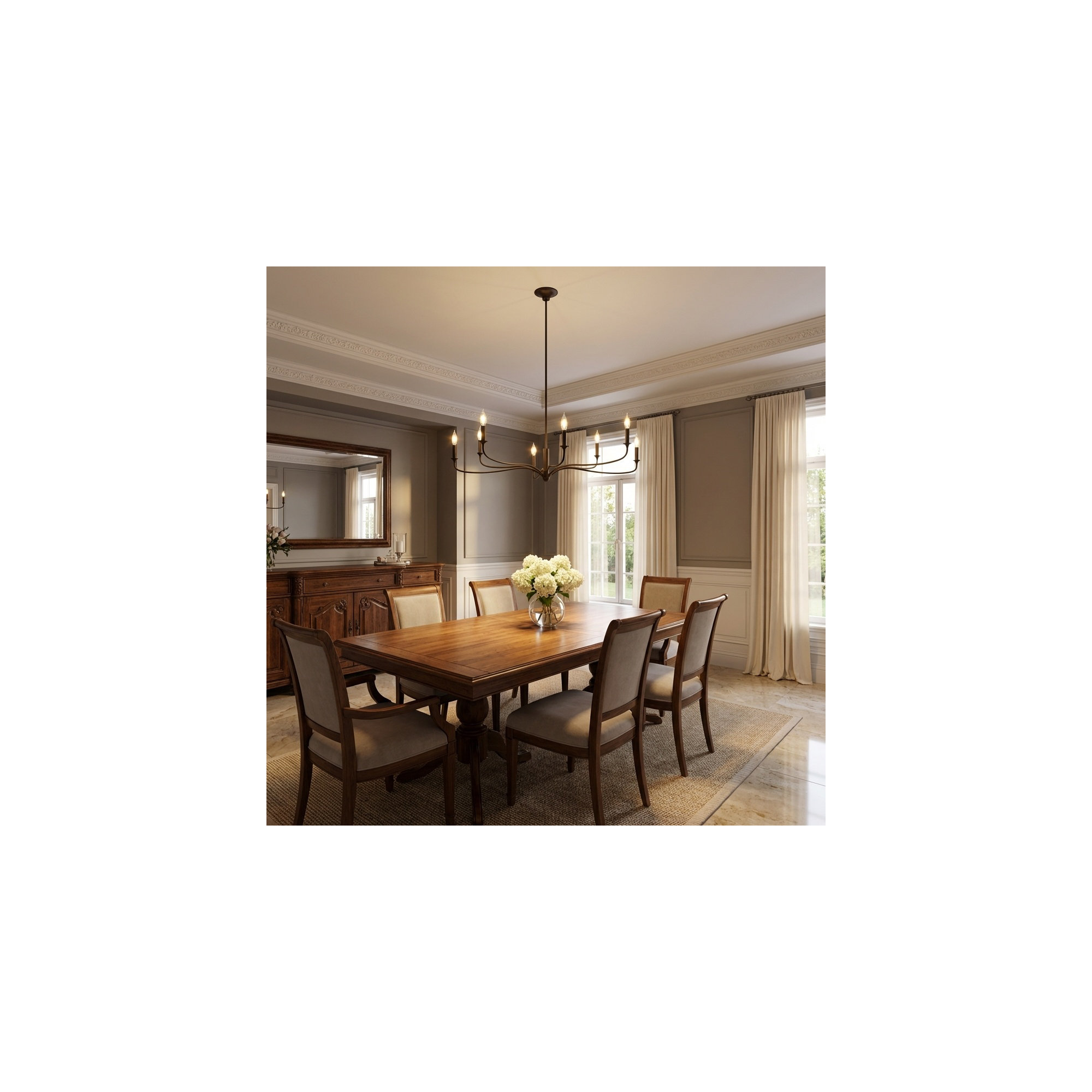 Wetherell Chandelier, Aged Iron, 63" H x 42" W  x 42" D, 8
