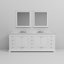 Meuble-lavabo double blanc 84 po X P 22 po D, comptoir en marbre de Carrare, ensemble de robinet et Miroirs