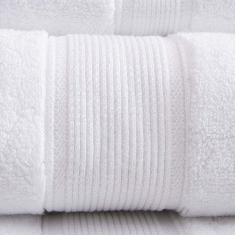 Gracie Mills Eulalia 800 GSM Cotton 8-Piece Antimicrobial Towel Set, White