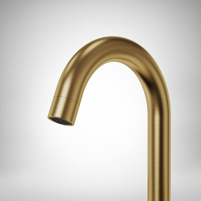 Robinet de salle de bain surdimensionné à 3 trous et 2 poignées avec drain, Or brossé