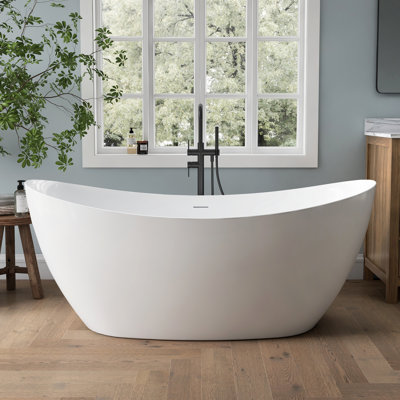 65'' Freestanding Tub Deep Soaking Acrylic Bathtub