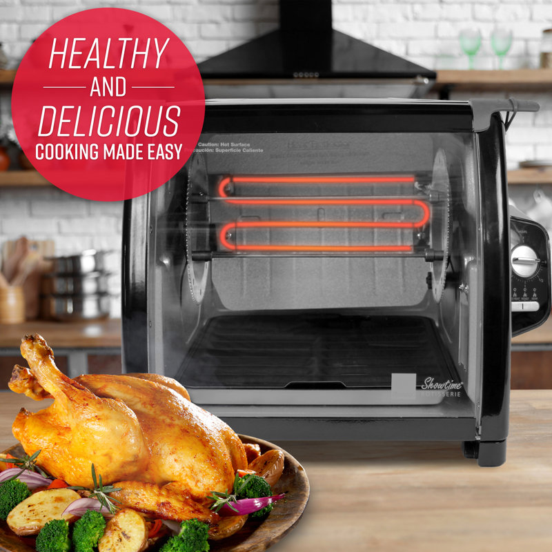Ronco Black Stainless Steel Large Capacity Countertop Rotisserie Oven